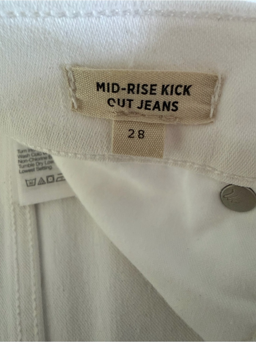 Madewell White Women's Jeans - Mid Rise Kick Cut Jeans, Size 28, like new! - Picture 4 of 8